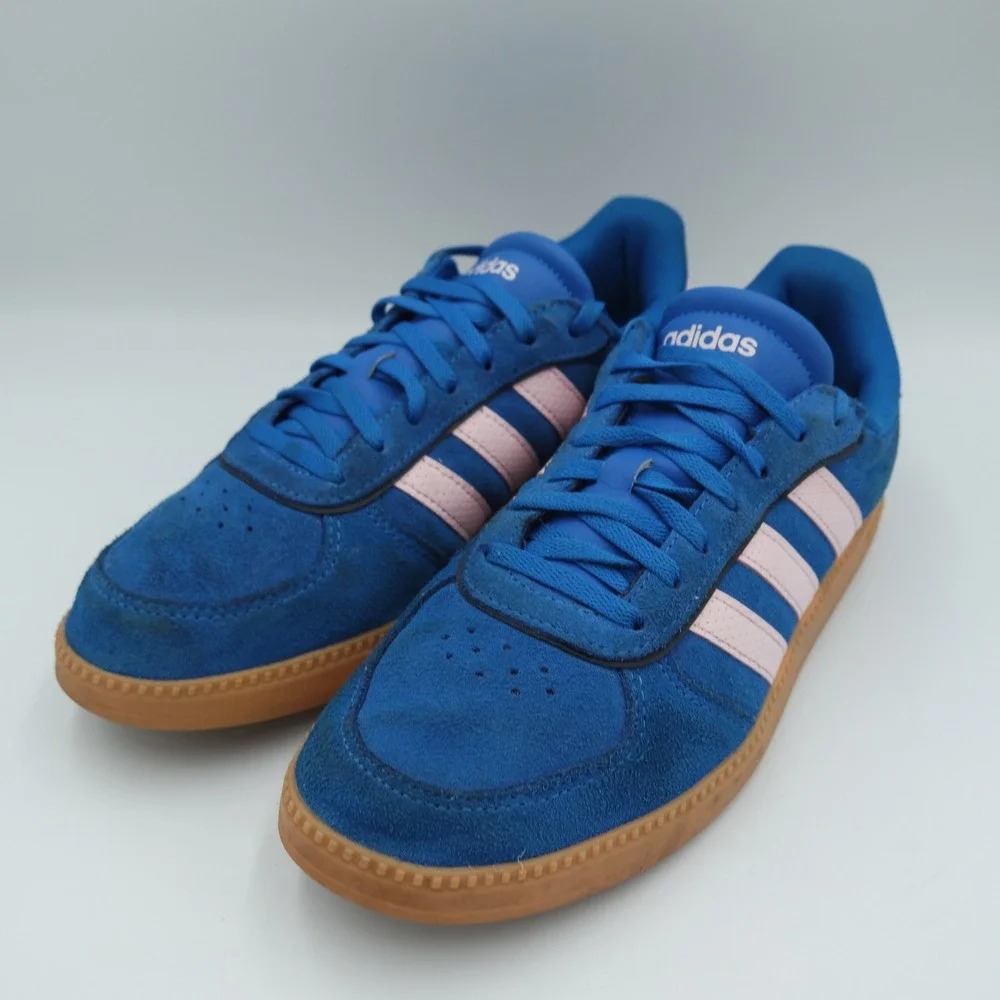 Adidas Breakneck Sleek Blue Pink Suede Gum Sole Sneakers Womens Size 9